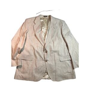 David Taylor Men’s 50L Tan Linen Blend Sport Coat Blazer Jacket